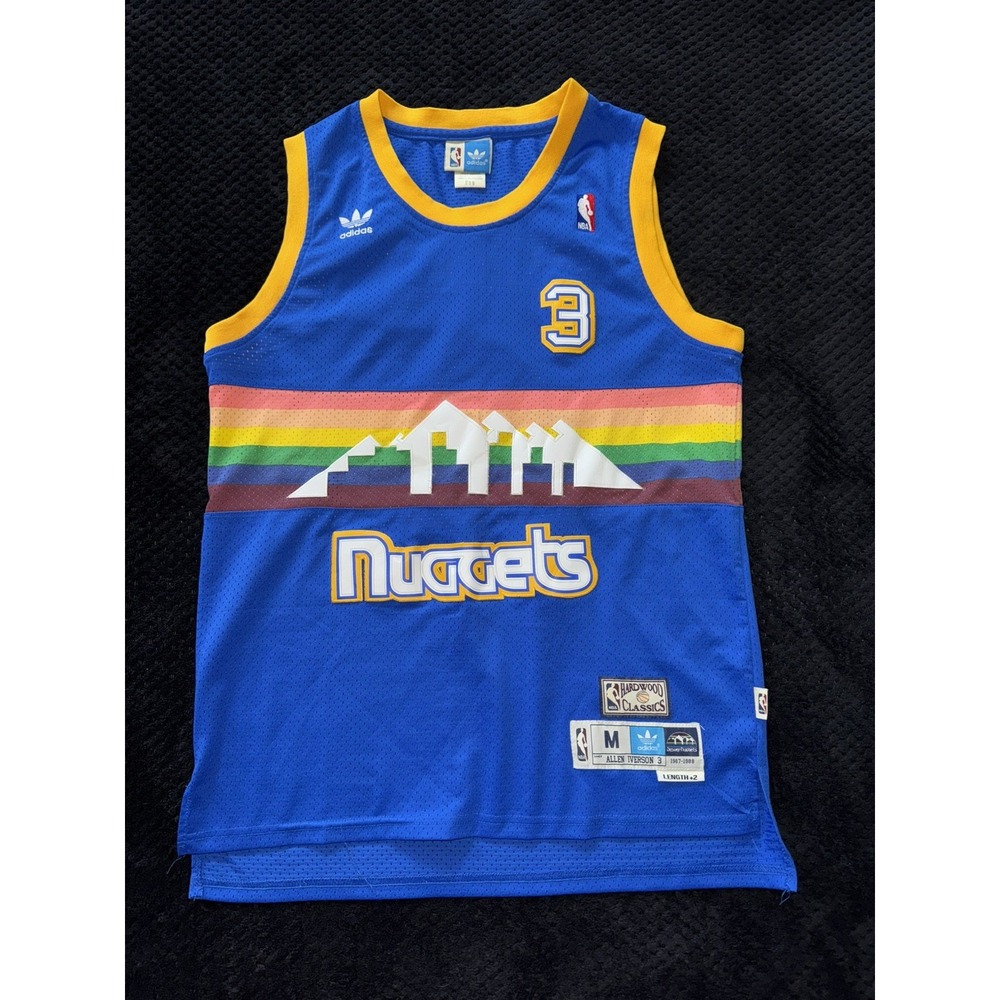 Denver Nuggets Allen Iverson #3 Adidas Rainbow Skyline Throwback Jersey Sz M